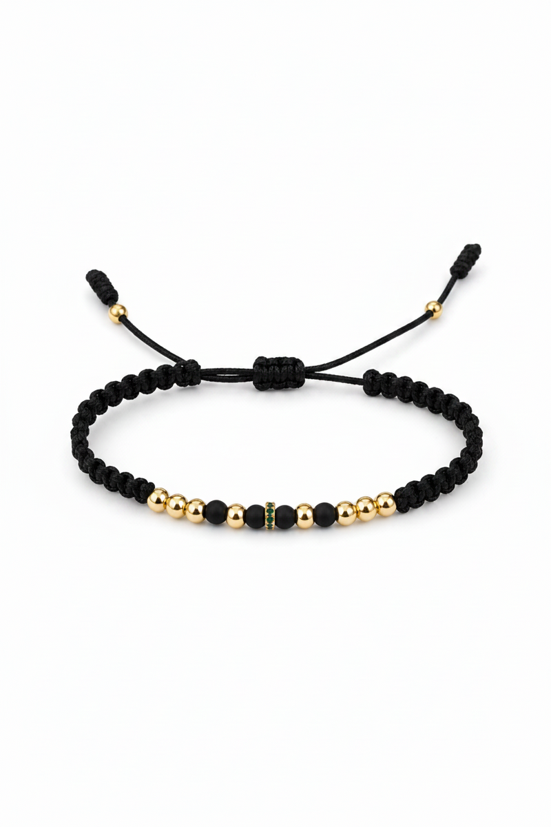 Pulsera con balines de oro laminado