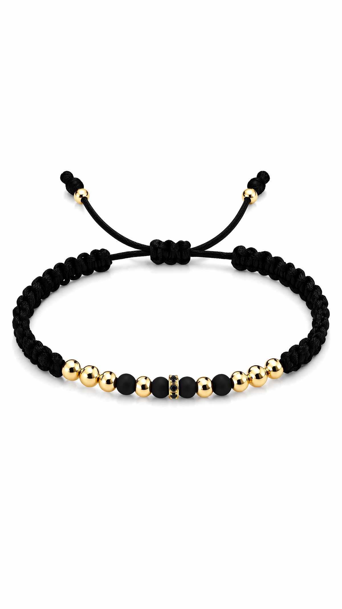 Pulsera oro laminado rondel negro