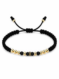 Pulsera Dominus Negro Oro Laminado 18K