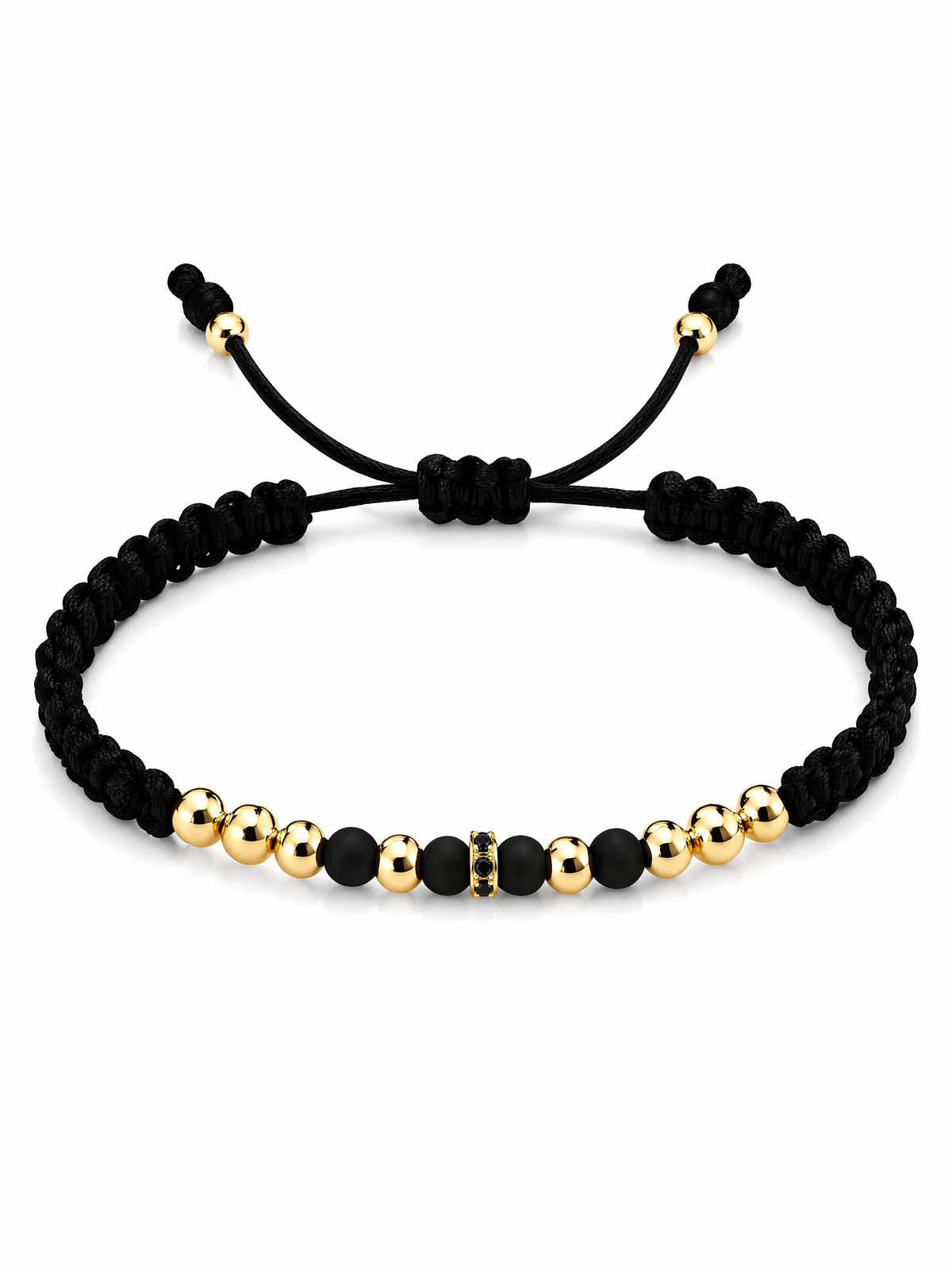 Pulsera Dominus Negro Oro Laminado 18K