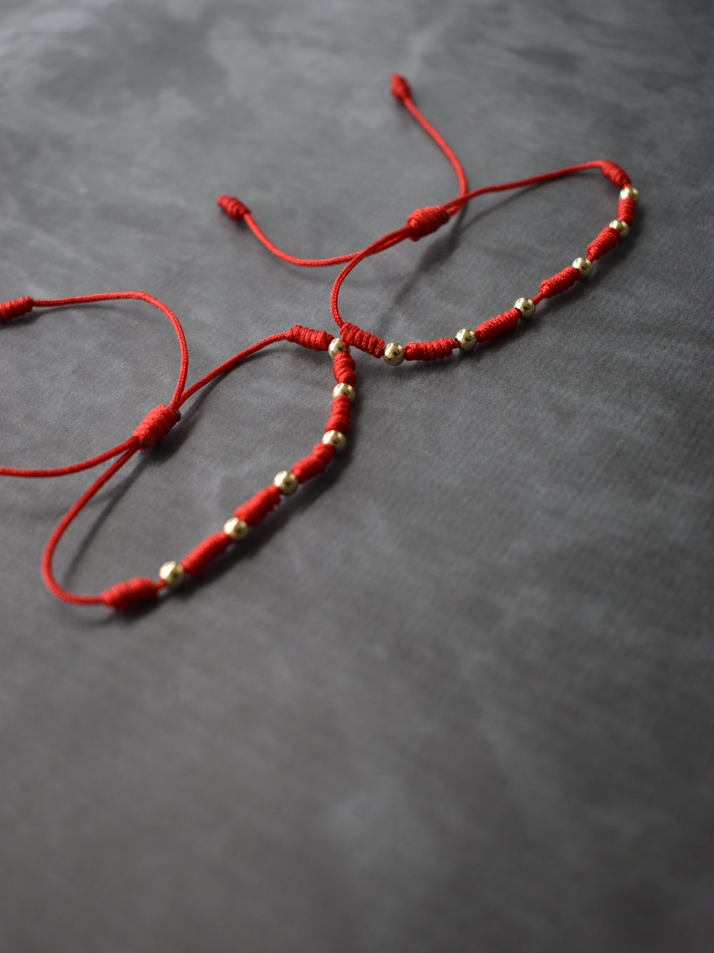 Set Pulseras 7 Nudos Hilo Rojo Parejas