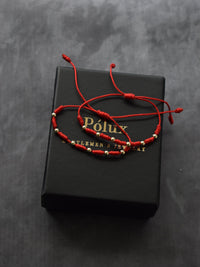 Set Pulseras 7 Nudos Hilo Rojo Parejas
