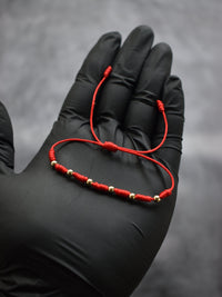 Set Pulseras 7 Nudos Hilo Rojo Parejas