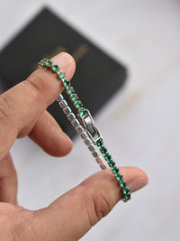 Pulsera Tennis Silver Esmeralda