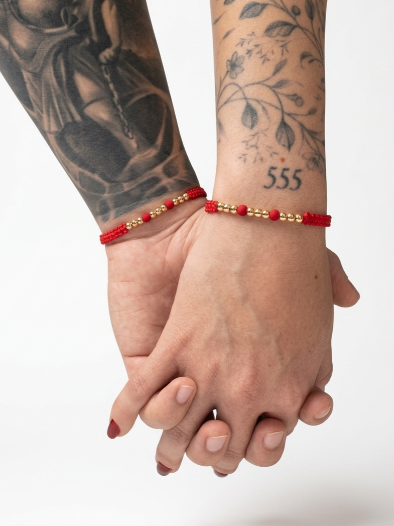 Set Pulseras Primus Parejas Oro Laminado 18K