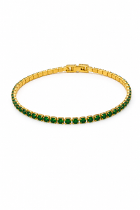 Pulsera tennis de oro 18k esmeralda 