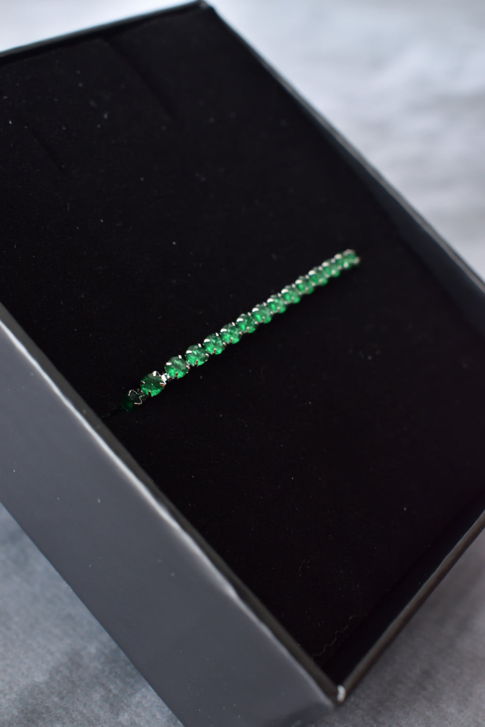 Pulsera tennis de plata esmeralda 1
