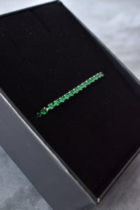 Pulsera tennis de plata esmeralda 1