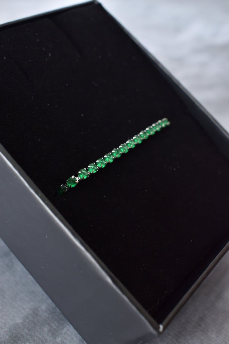 Pulsera tennis de plata esmeralda 1