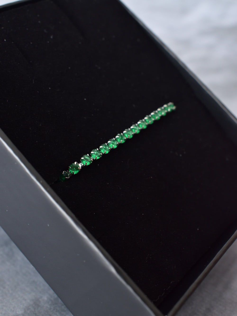 Pulsera Tennis Silver Esmeralda