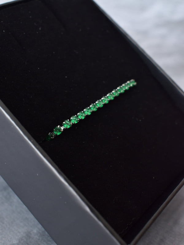 Pulsera Tennis Silver Esmeralda