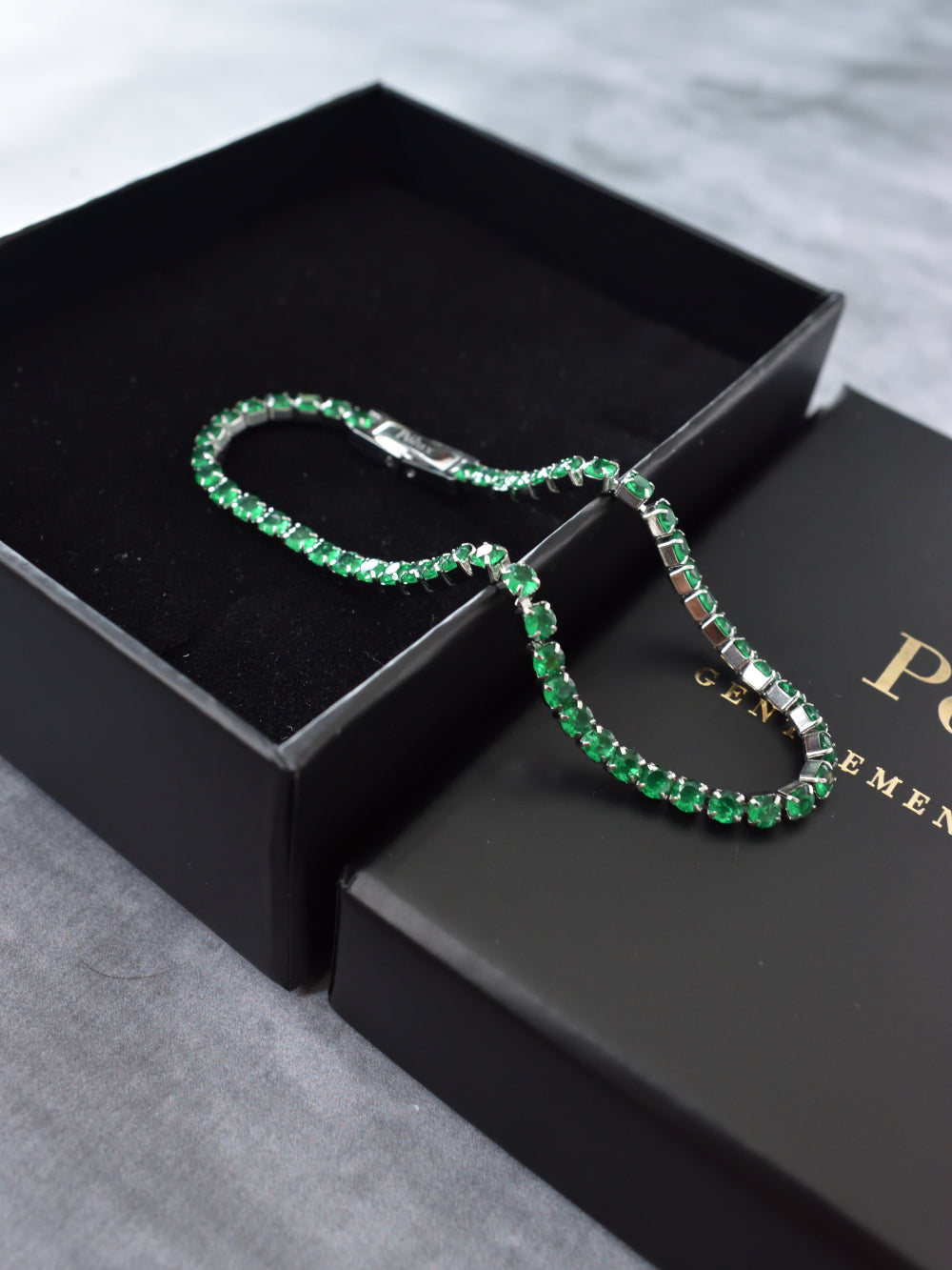 Pulsera Tennis Silver Esmeralda
