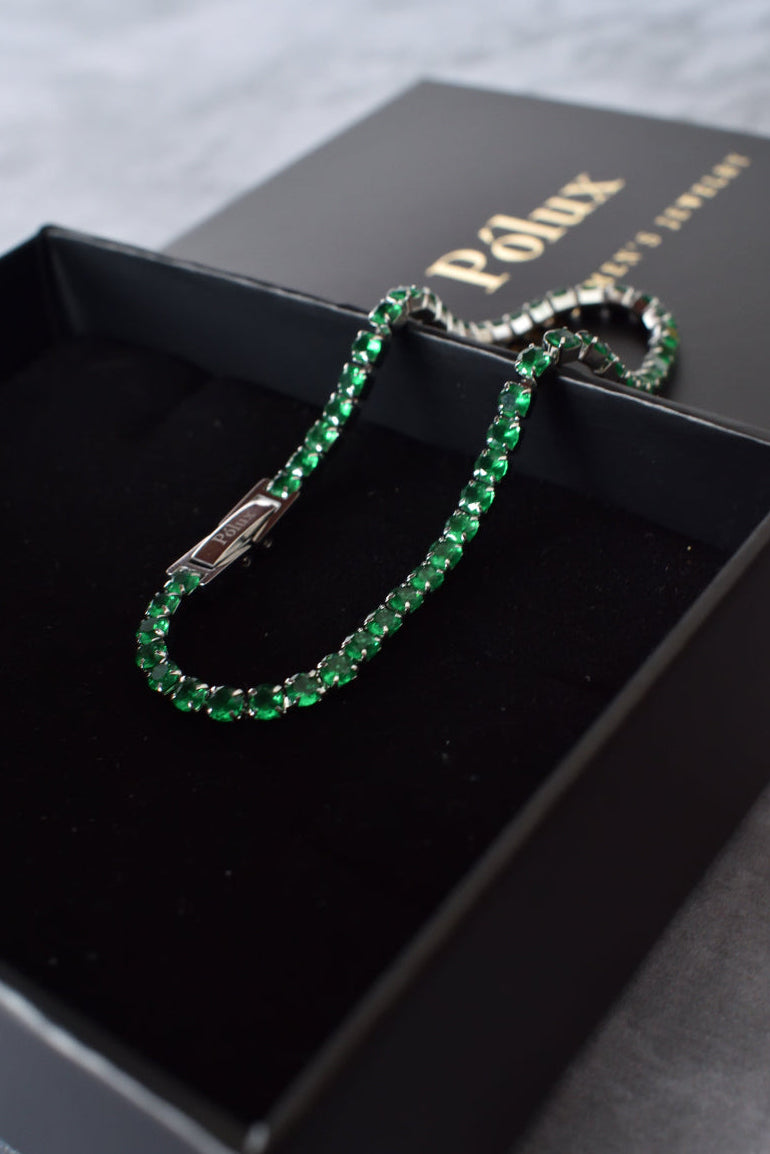 Pulsera tennis de plata esmeralda 4
