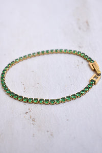 Pulsera tennis Golden Esmeralda