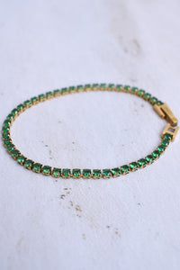 Pulsera tennis Golden Esmeralda