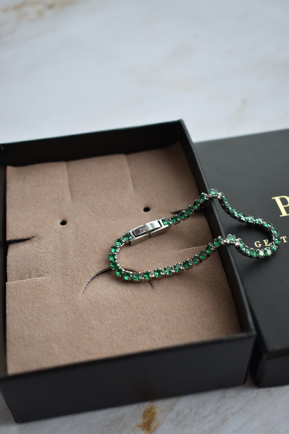 Pulsera tennis Silver Esmeralda