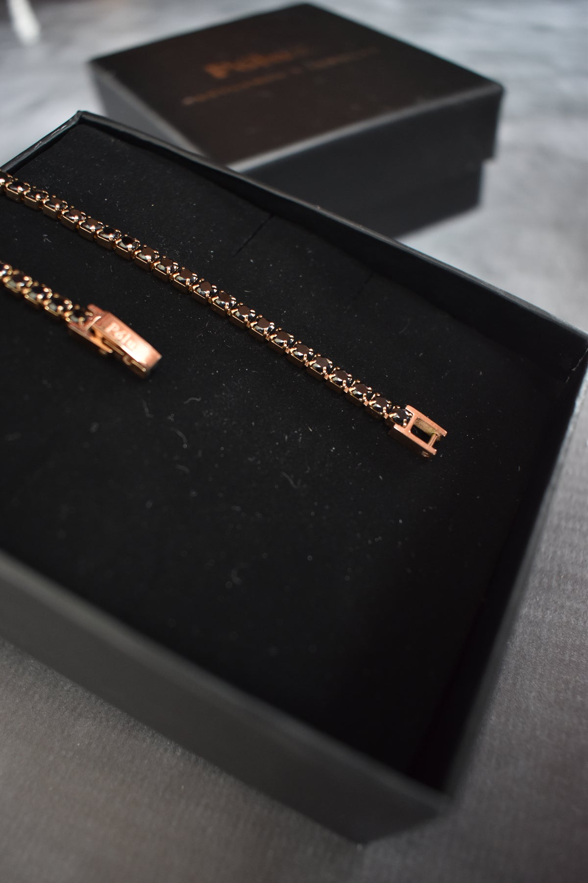 Pulsera tennis Oro rosa Onix