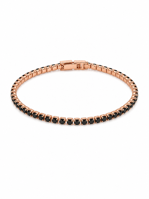 Pulsera Tennis Oro Rosa Onix
