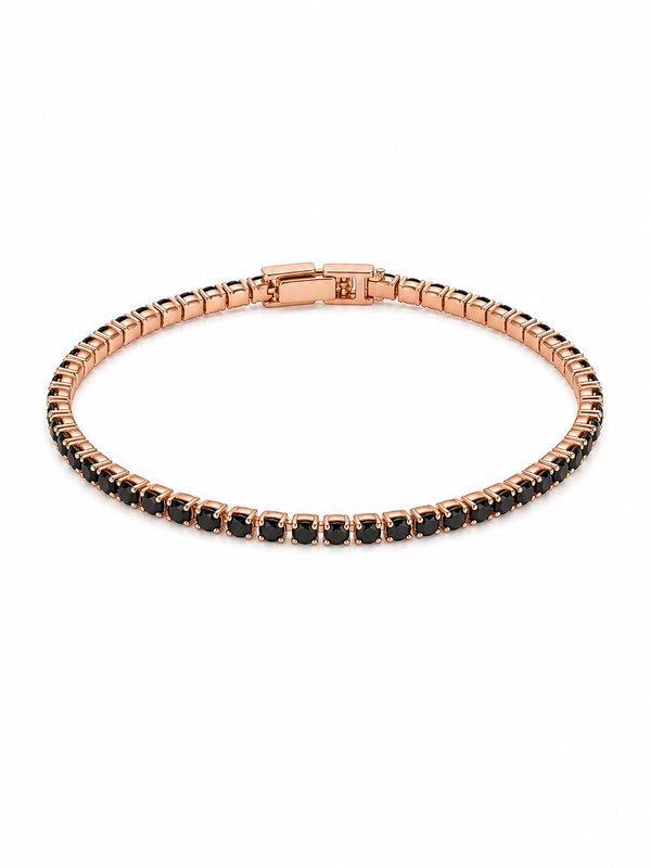 Pulsera Tennis Oro Rosa Onix
