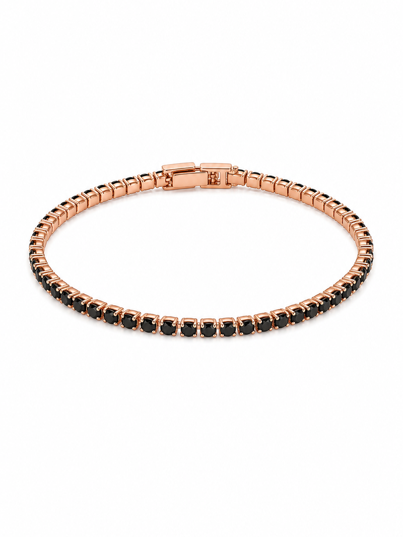Pulsera Tennis Oro Rosa Onix