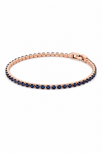 Pulsera tennis oro rosa zafiro 1