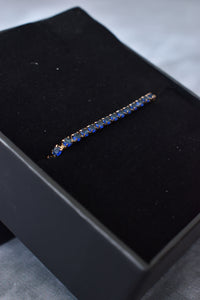 Pulsera tennis oro rosa zafiro 2