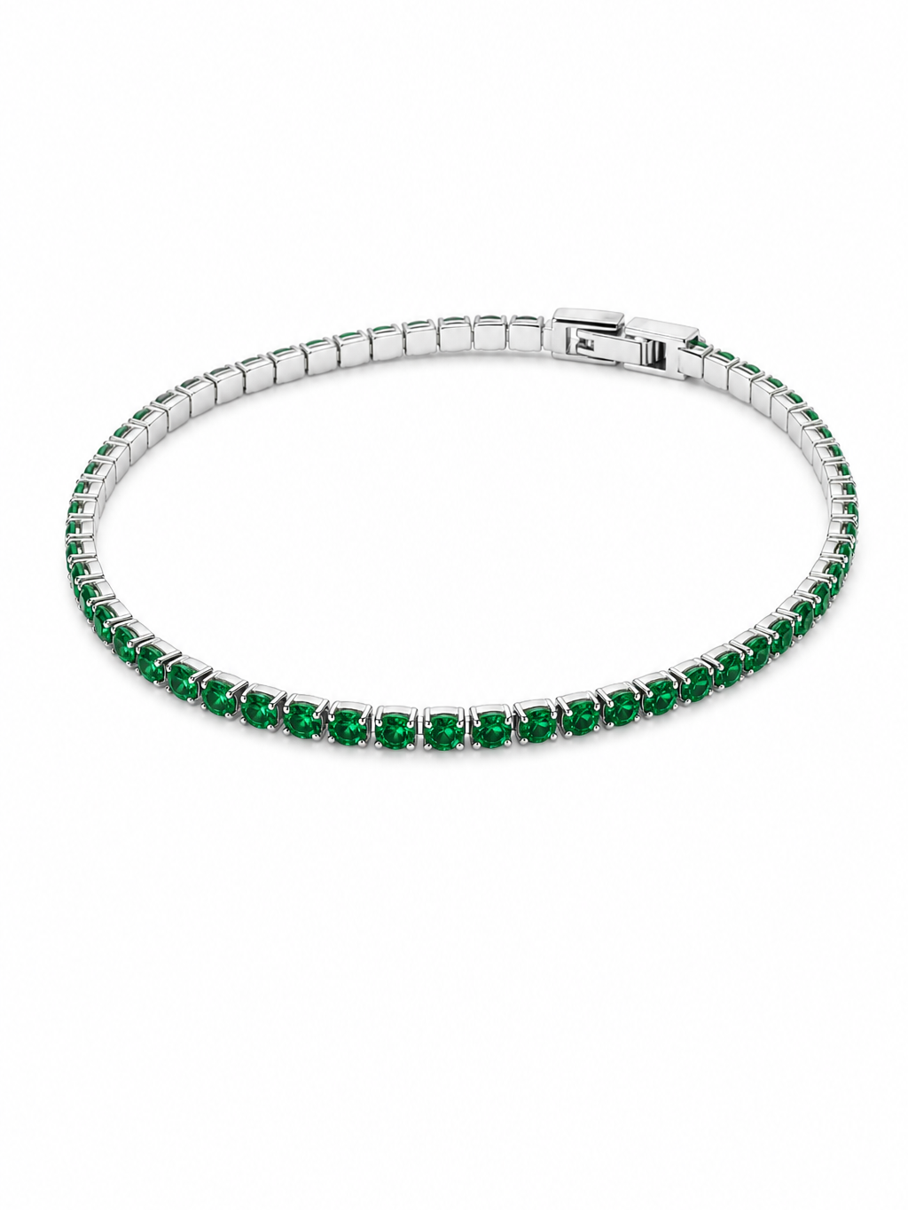 Pulsera Tennis Silver Esmeralda