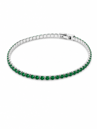 Pulsera Tennis Silver Esmeralda