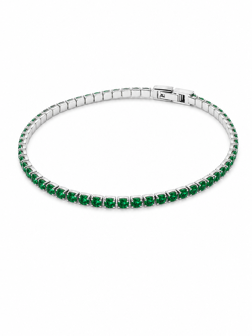 Pulsera Tennis Silver Esmeralda