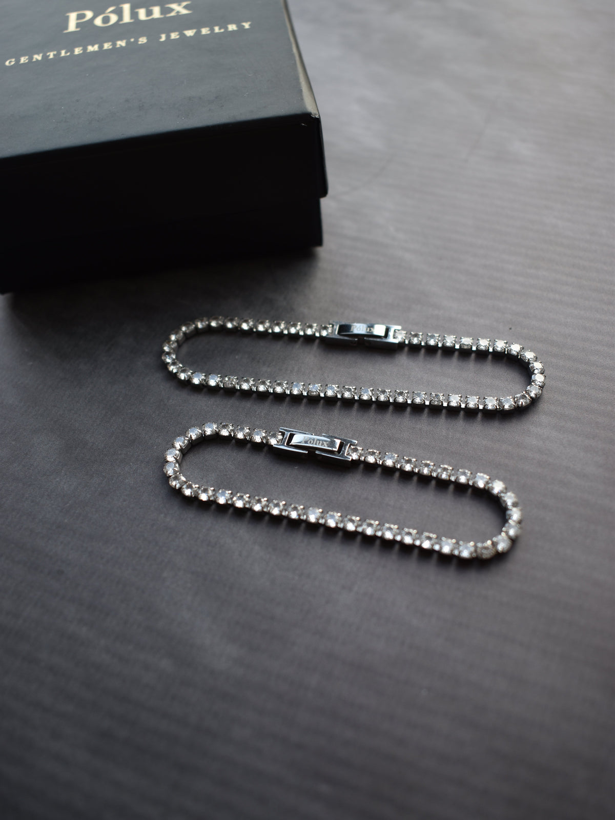Set Pulseras Tennis Silver Diamante Parejas