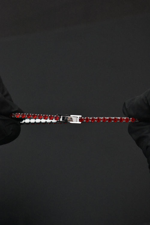 Pulsera tennis Silver Rubíes