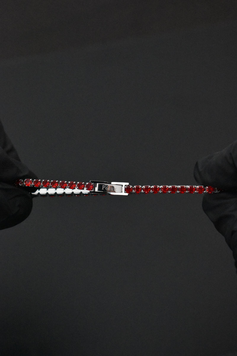 Pulsera tennis Silver Rubíes