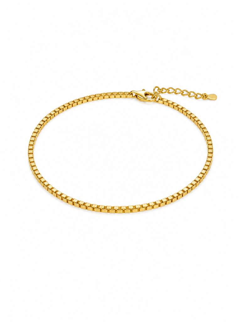 Esclava tejido veneciana| Enchape de oro 18k