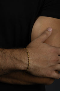 Esclava Tejido lazo- Enchape de oro 18k - 3mm