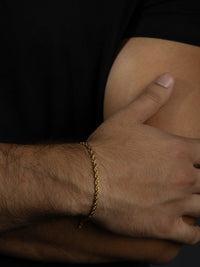 Esclava Tejido Lazo Enchape Oro 18K