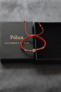 Pulsera Roja San Benito & Virgen Guadalupe| Oro laminado 18 K