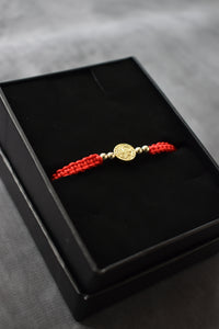 Pulsera Roja San Benito | Oro laminado 18 K - Imperium