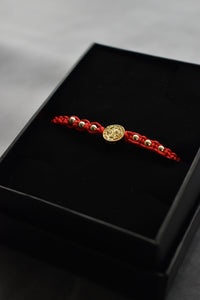 Pulsera Roja San Benito | Oro laminado 18 K - Aurelius