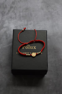 Pulsera Roja San Benito & Virgen de Guadalupe | Oro laminado 18 K - Maximus