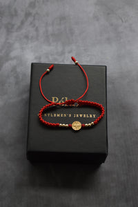 Pulsera Roja San Benito & Virgen de Guadalupe | Oro laminado 18 K - Maximus