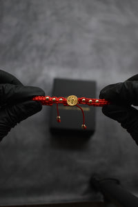 Pulsera Roja San Benito | Oro laminado 18 K - Aurelius