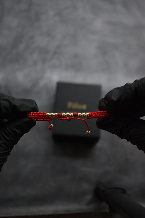 Pulsera Primus Roja| Oro laminado 18 K
