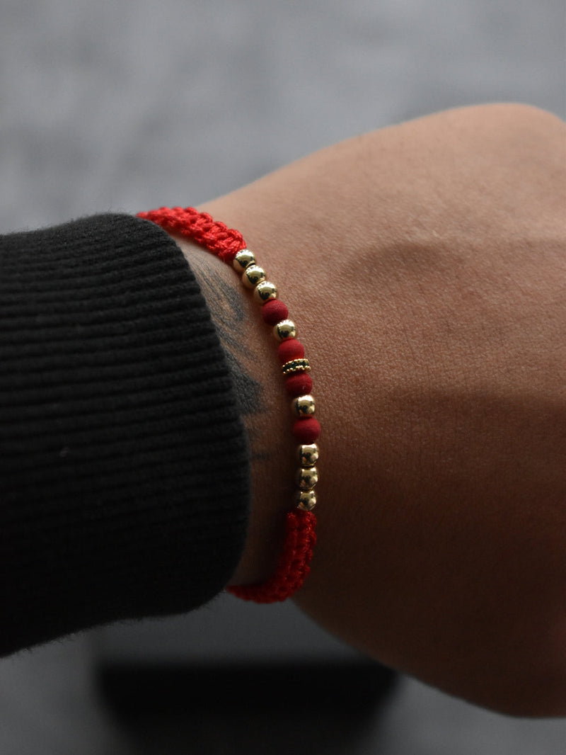 Pulsera Dominus Rojo Oro Laminado 18K