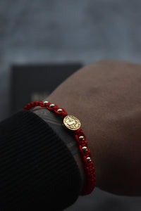 Pulsera Roja San Benito | Oro laminado 18 K - Aurelius