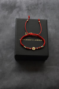 Pulsera Roja San Benito & Virgen Guadalupe| Oro laminado 18 K