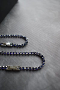 Set pulseras parejas tennis Silver Zafiro