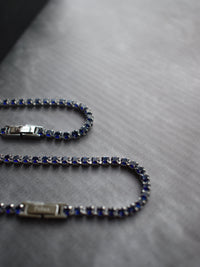 Set pulseras parejas tennis Silver Zafiro