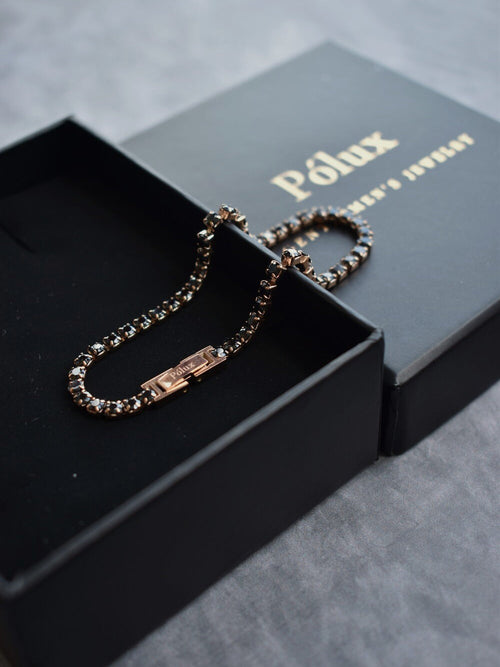 Pulsera Tennis Oro Rosa Onix