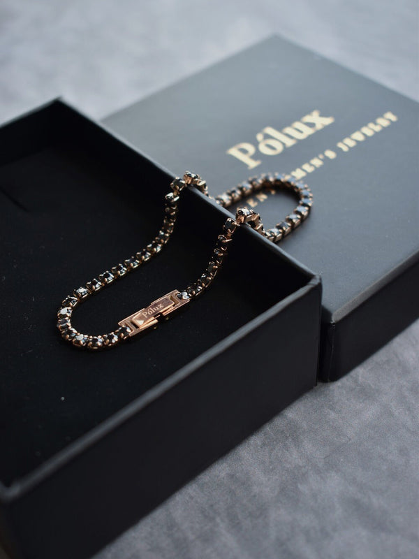 Pulsera Tennis Oro Rosa Onix