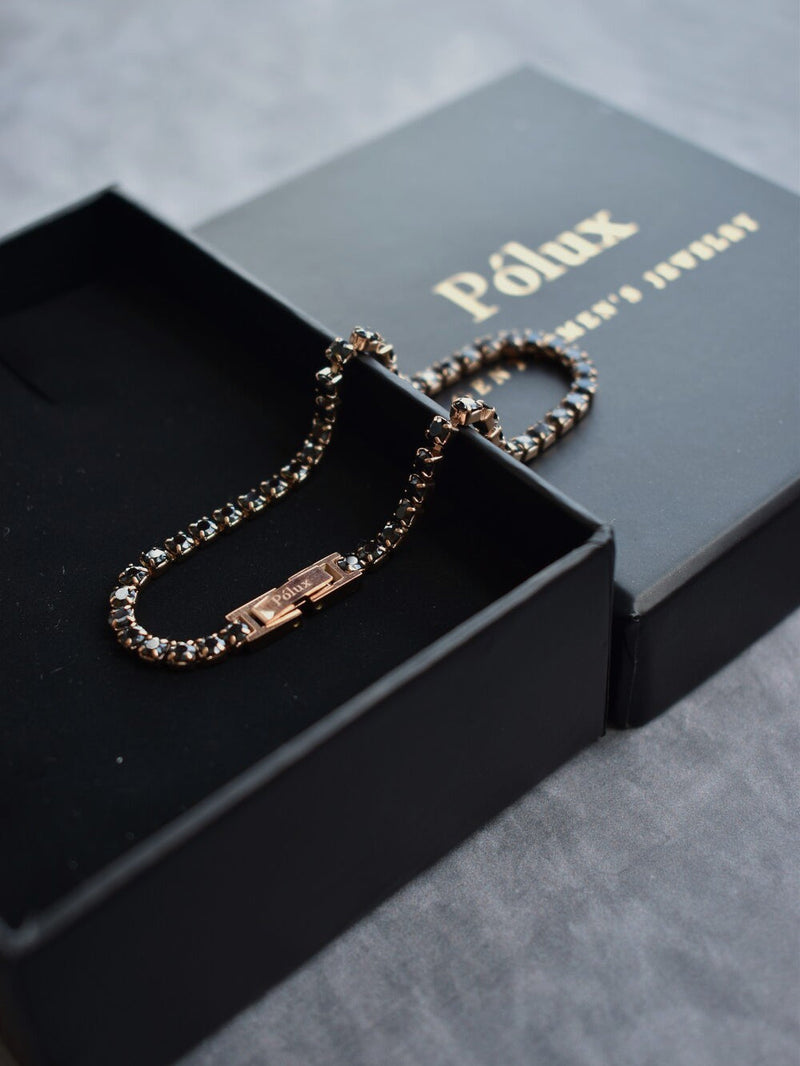 Pulsera Tennis Oro Rosa Onix